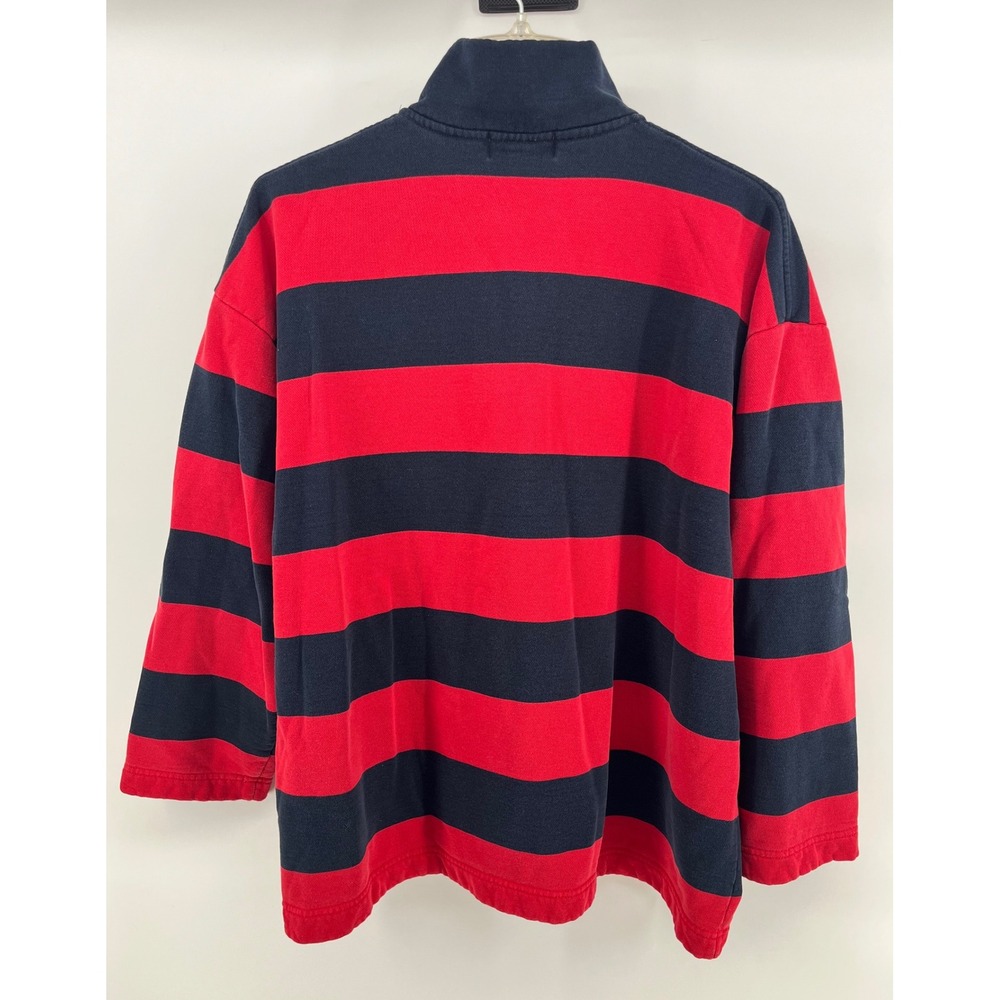 Lauren Ralph Lauren‎ Striped 1/4 Zip Pullover Sweatshirt Red Navy Anchor Size L - Picture 3 of 9